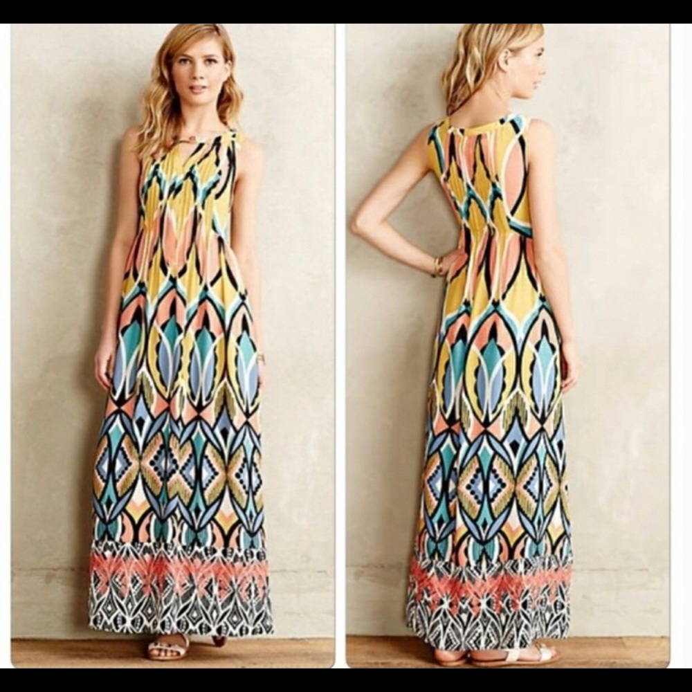 Anthropologie EUC Floreat Dhalia Embroidered Maxi